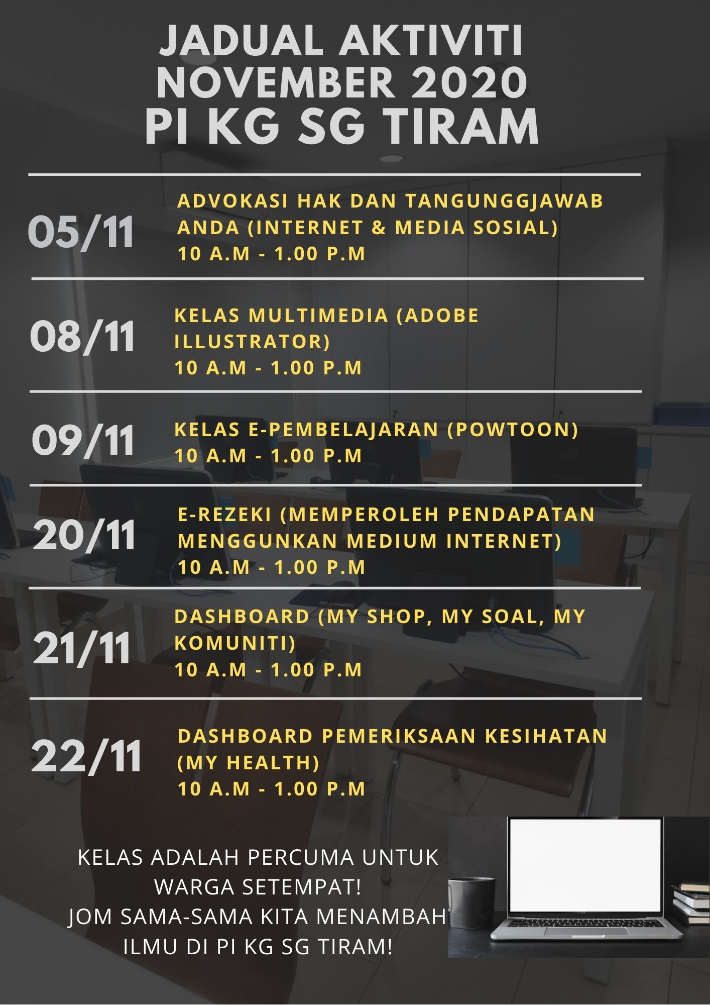 JADUAL AKTIVITI NOV